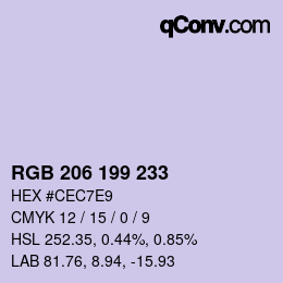 Color code: RGB 206 199 233 | qconv.com