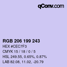 Color code: RGB 206 199 243 | qconv.com