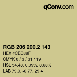 カラーコード: RGB 206 200.2 143 | qconv.com