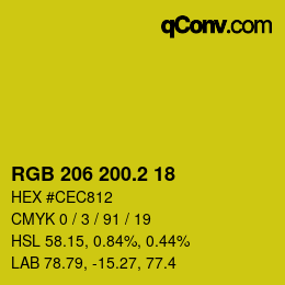 カラーコード: RGB 206 200.2 18 | qconv.com