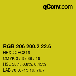 カラーコード: RGB 206 200.2 22.6 | qconv.com