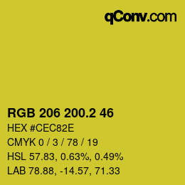 カラーコード: RGB 206 200.2 46 | qconv.com