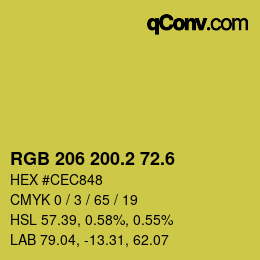 カラーコード: RGB 206 200.2 72.6 | qconv.com