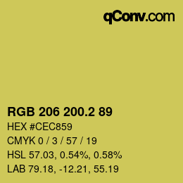 カラーコード: RGB 206 200.2 89 | qconv.com
