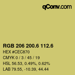 カラーコード: RGB 206 200.6 112.6 | qconv.com