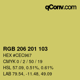 Color code: RGB 206 201 103 | qconv.com