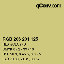 Color code: RGB 206 201 125 | qconv.com