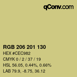 Color code: RGB 206 201 130 | qconv.com