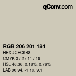 Farbcode: RGB 206 201 184 | qconv.com