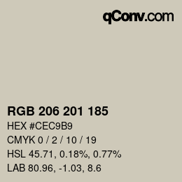 Code couleur: RGB 206 201 185 | qconv.com