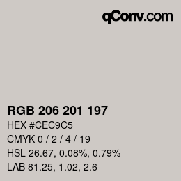 Farbcode: RGB 206 201 197 | qconv.com