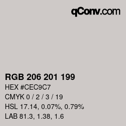 Farbcode: RGB 206 201 199 | qconv.com