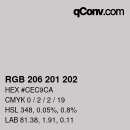 Color code: RGB 206 201 202 | qconv.com