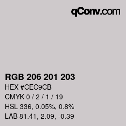 カラーコード: RGB 206 201 203 | qconv.com