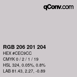 Color code: RGB 206 201 204 | qconv.com