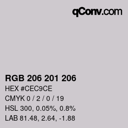 カラーコード: RGB 206 201 206 | qconv.com