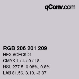 Color code: RGB 206 201 209 | qconv.com