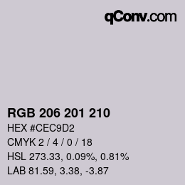 Color code: RGB 206 201 210 | qconv.com