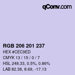 Color code: RGB 206 201 237 | qconv.com