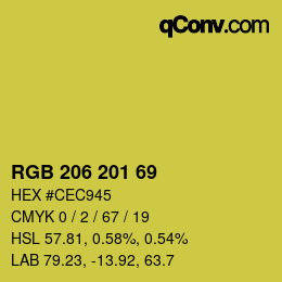 Color code: RGB 206 201 69 | qconv.com