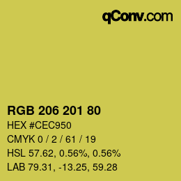 Color code: RGB 206 201 80 | qconv.com