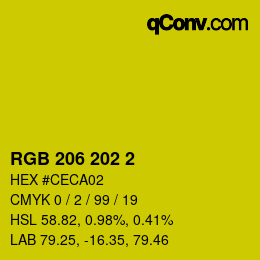 カラーコード: RGB 206 202 2 | qconv.com
