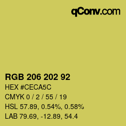 カラーコード: RGB 206 202 92 | qconv.com