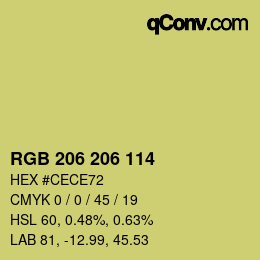 Color code: RGB 206 206 114 | qconv.com