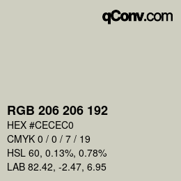 Color code: RGB 206 206 192 | qconv.com