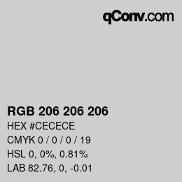 Color code: RGB 206 206 206 | qconv.com