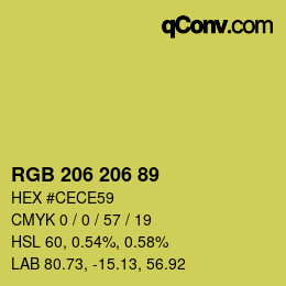 Farbcode: RGB 206 206 89 | qconv.com