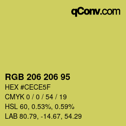 Farbcode: RGB 206 206 95 | qconv.com