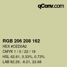 Color code: RGB 206 208 162 | qconv.com