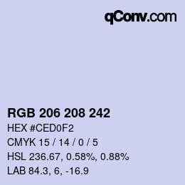 Código de color: RGB 206 208 242 | qconv.com