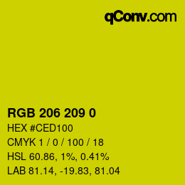 Color code: RGB 206 209 0 | qconv.com