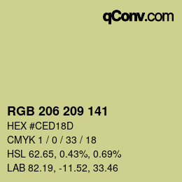 Color code: RGB 206 209 141 | qconv.com