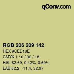 Color code: RGB 206 209 142 | qconv.com