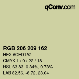 Color code: RGB 206 209 162 | qconv.com