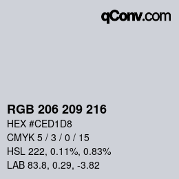 Color code: RGB 206 209 216 | qconv.com