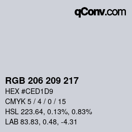 Color code: RGB 206 209 217 | qconv.com