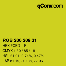 Color code: RGB 206 209 31 | qconv.com