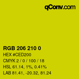 Color code: RGB 206 210 0 | qconv.com