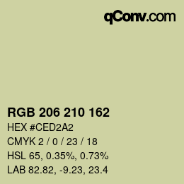 Color code: RGB 206 210 162 | qconv.com