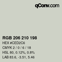 Color code: RGB 206 210 198 | qconv.com