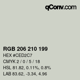 Color code: RGB 206 210 199 | qconv.com