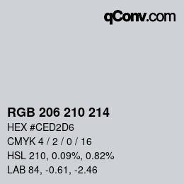 Code couleur: RGB 206 210 214 | qconv.com