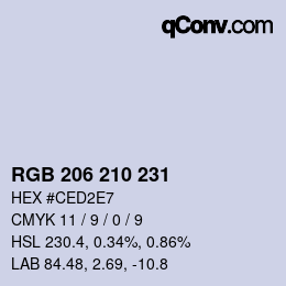 Color code: RGB 206 210 231 | qconv.com