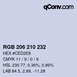 Color code: RGB 206 210 232 | qconv.com