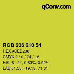 Color code: RGB 206 210 54 | qconv.com