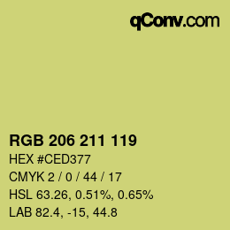 Color code: RGB 206 211 119 | qconv.com